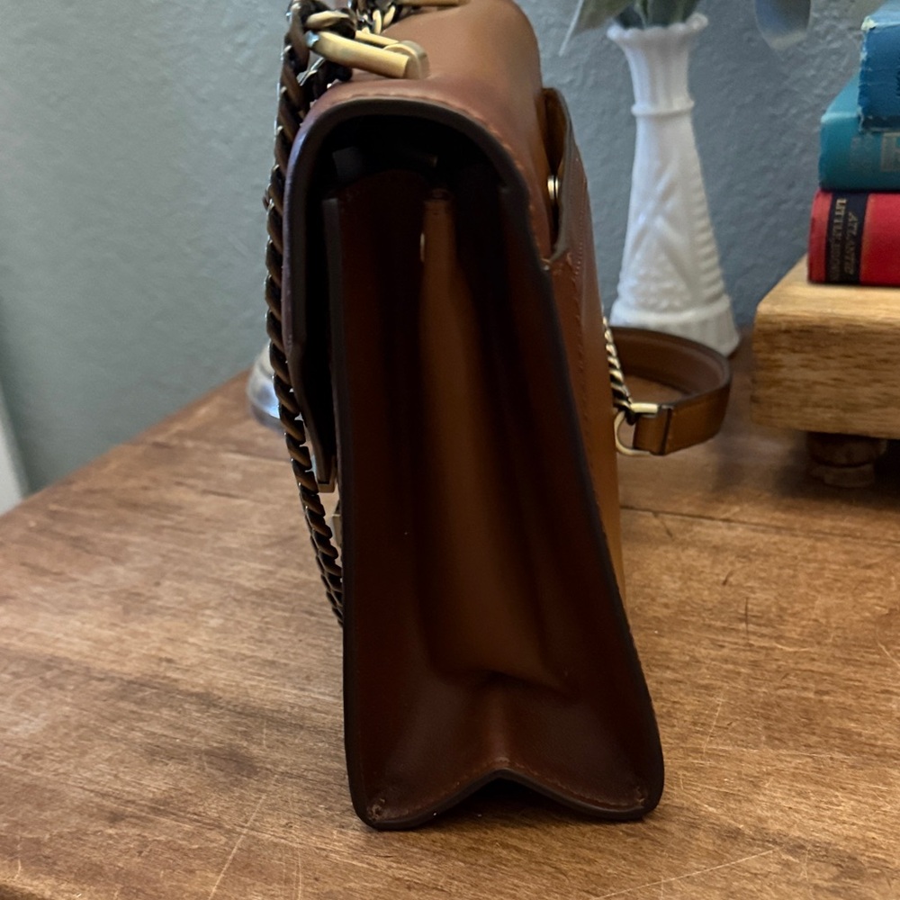 Michael Kors Whitney Brown Leather Envelope Bag - Picture 7 of 8